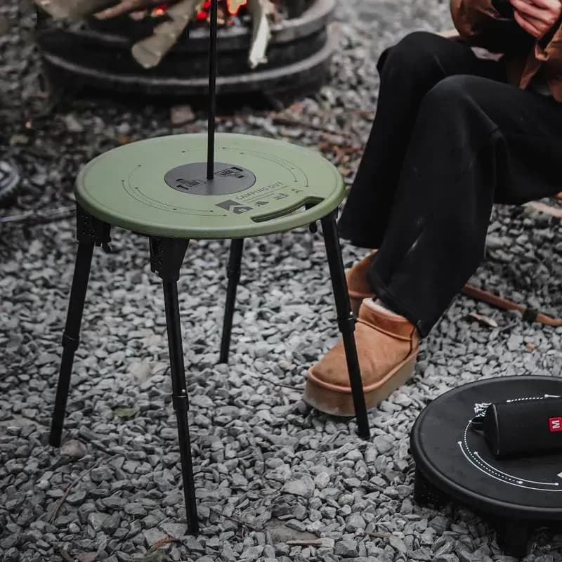 TB9003 Small Folding Camping Table with Lamp Holder, Portable