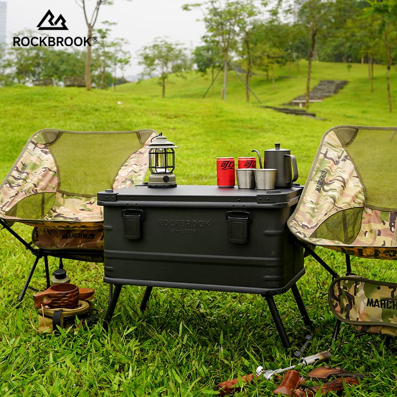 ROCKBROOK BX1017 50L Camping Gear Storage Box with Stand