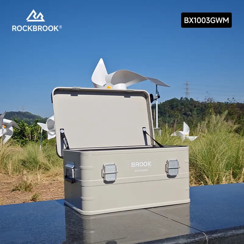 ROCKBROOK BX1003GWM 50L Aluminum Storage Box with Lock & Lid