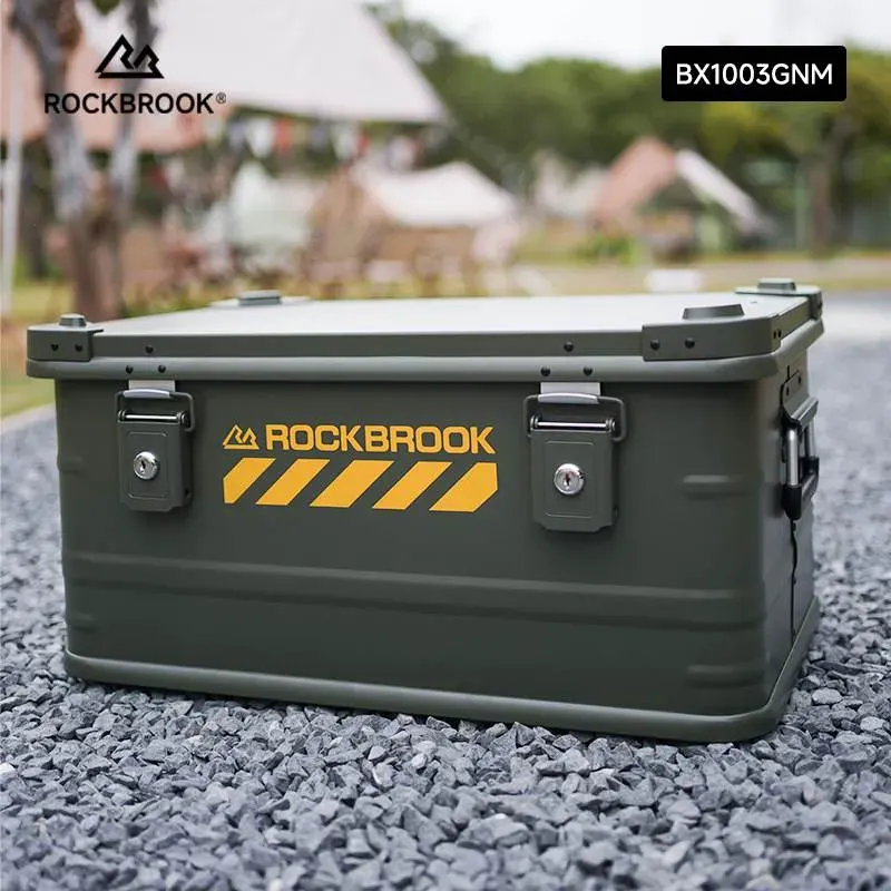ROCKBROOK BX1003GNM 50L Green Aluminum Storage Box with Lock & Key