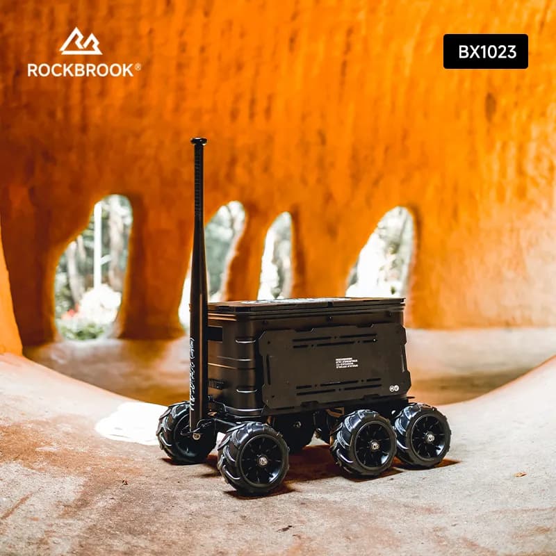 BX1023D 50L (BODY57X38X28CM) BLACK Aluminium Wagon Box: Side Table x 2 / Sliding Cover