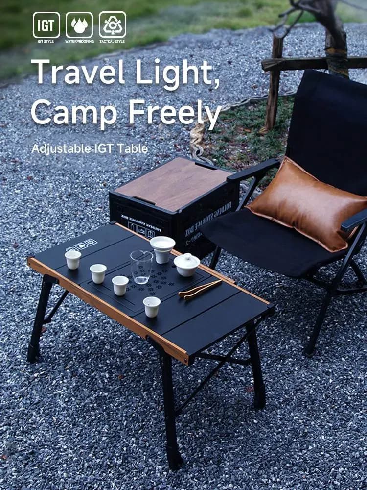 TB9001 Portable Folding Camping Table - Aluminum, Lightweight